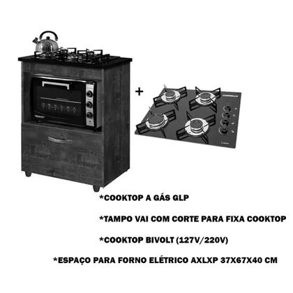 Imagem de Kit Balcão Cooktop 1 Porta Branco Br C/fogão Cooktop 4 Bocas