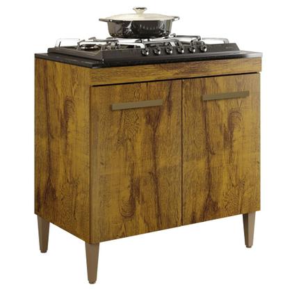 Imagem de Kit Balcão Cooktop Sevilha 2 Portas Rovere com Fogão Cooktop 5 Bocas Chamalux