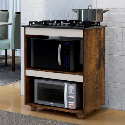 Imagem de Kit balcão cooktop turim com fogão cooktop 4 bocas chamalux bivolt