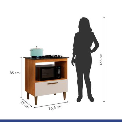 Imagem de Kit Balcão Eliz 1 Porta com Fogão Cooktop 5 Bocas Itatiaia Preto