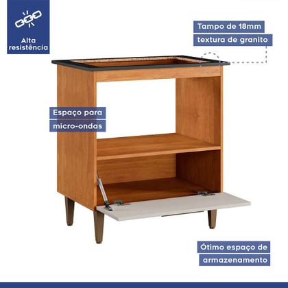 Imagem de Kit Balcão Eliz 1 Porta com Fogão Cooktop 5 Bocas Itatiaia Preto