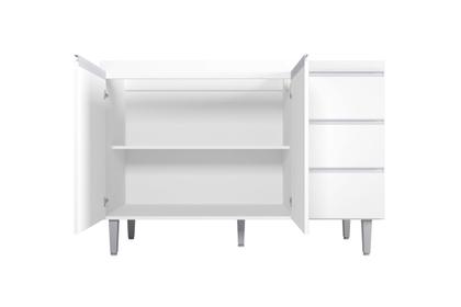 Imagem de Kit Balcão Gabinete Para Pia Andreia 100cm C/ Balcão Cooktop 4 ou 5 Bocas - Ajl Móveis