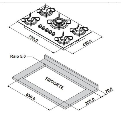 Imagem de Kit Balcão Itatiaia Tarsila Branco e Cooktop Itatiaia 5 bocas