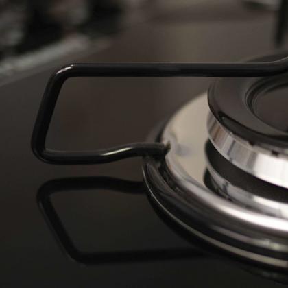 Imagem de Kit Balcão para Cooktop Violeta 2 Portas com Fogão Cooktop 5 Bocas Ultrachama Preto