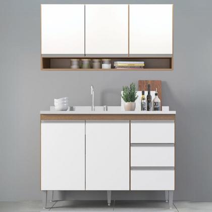 Imagem de Kit Balcão para Pia com Armário Aéreo 120cm Menu Móveis