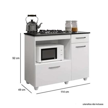 Imagem de Kit Balcão Violeta Branco com Cooktop Vermelho 5 Bocas e Forno Elétrico 48l