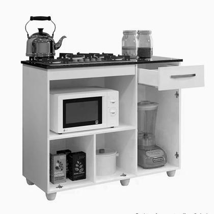 Imagem de Kit Balcão Violeta Branco com Cooktop Vermelho 5 Bocas e Forno Elétrico 48l