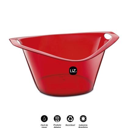 Imagem de Kit Balde de Gelo 8L e 04 Taças 300ml Transparente Vermelho