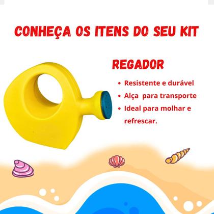 Imagem de Kit Balde De Praia Infantil 7 pçs Regador Baldinho Areia