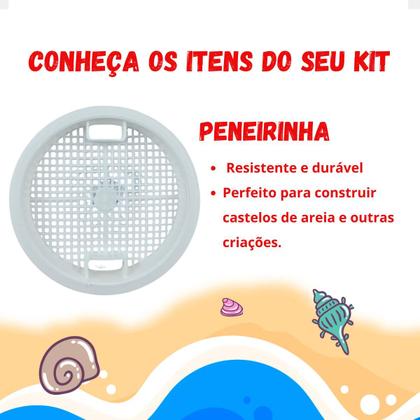 Imagem de Kit Balde De Praia Infantil 7 pçs Regador Baldinho Areia