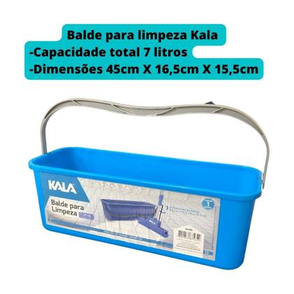 Imagem de Kit Balde Kala 7L Com Mop Plus Limpeza Geral FlashLimp