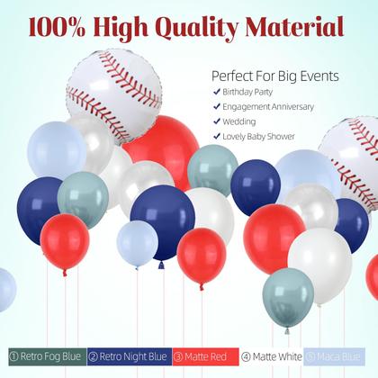 Imagem de Kit Balloon Arch Garland FunHot Baseball azul marinho/vermelho