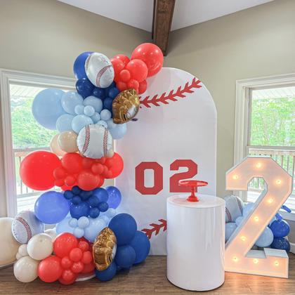 Imagem de Kit Balloon Arch Garland FunHot Baseball azul marinho/vermelho