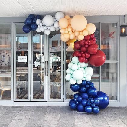 Imagem de Kit Balloon Arch Garland FunHot Baseball azul marinho/vermelho