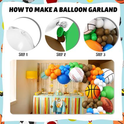 Imagem de Kit Balloon Arch Garland Jobkoo Sports 115 unidades de balão de látex