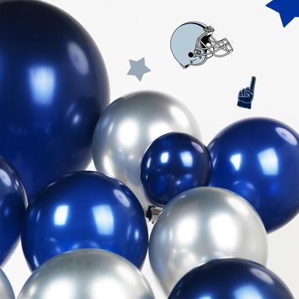 Imagem de Kit Balloon Garland Arch Froufing azul marinho/prata 142 unidades