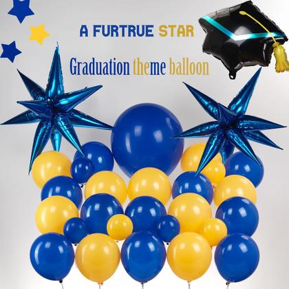 Imagem de Kit Balloon Garland Arch Kozee azul royal e amarelo, mais de 150 unidades