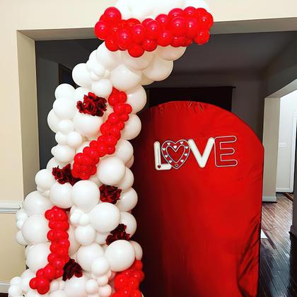 Imagem de Kit Balloon Garland Arch YAOWKY vermelho e branco 124 unidades