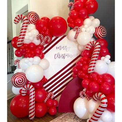 Imagem de Kit Balloon Garland Arch YAOWKY vermelho e branco 124 unidades
