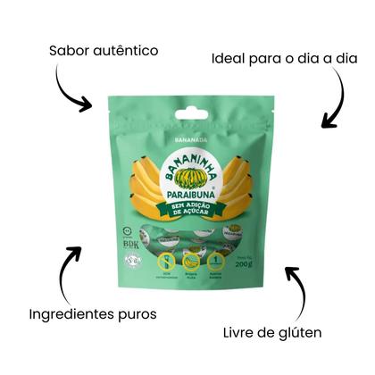 Imagem de Kit Bananinha Natural Sem Açúcar Paraibuna - 2 Unidades 200g