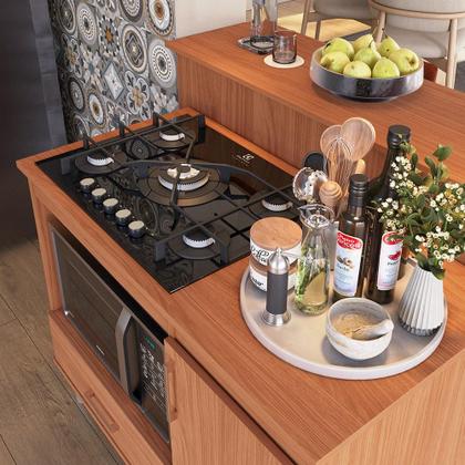 Imagem de Kit Bancada Ilha para Cozinha Com Balcão Para Cooktop 1,05m 5 Bocas Turim