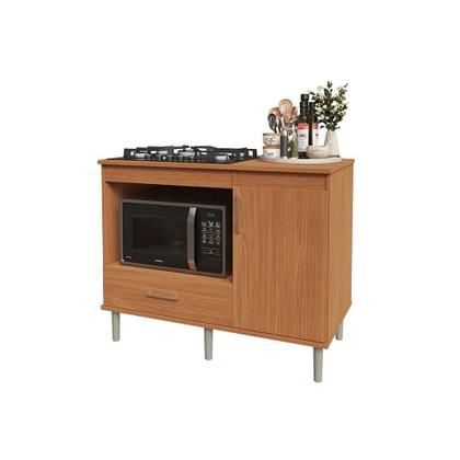 Imagem de Kit Bancada Ilha para Cozinha Com Balcão Para Cooktop 1,05m 5 Bocas Turim