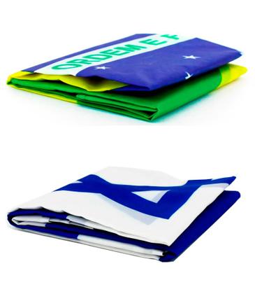 Imagem de Kit Bandeira Do Brasil + Bandeira De Israel Dupla Face 150 X 90 Cm