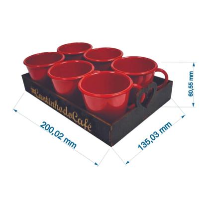 Imagem de Kit Bandeja c/6 Xícaras Cantinho do Café