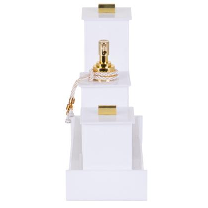 Imagem de Kit Bandeja Decorativa Porta Escova De Dentes Pasta Porta Algodão Cotonete E Porta Sabonete Líquido Dispenser Conjunto Banheiro Lavabo Pia