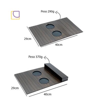 Imagem de Kit Bandeja Esteira para Braço de Sofá com Porta Copos e Controle