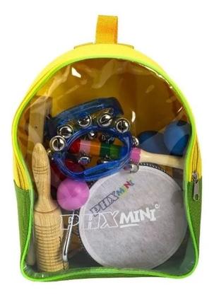 Imagem de Kit Bandinha Phx 10 Instrumentos Percussão Infantil Mochila