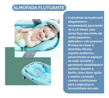 Imagem de Kit Banheira Bebê Com Almofada Antiderrapante E Rede Segura