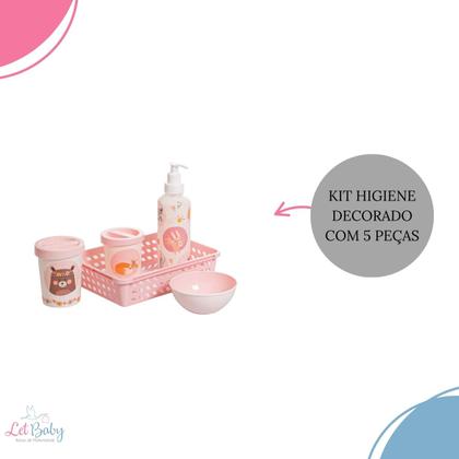 Imagem de Kit banheira de bebê plasutil 7 peças kit higiene bacia lixeira balde menino e menina