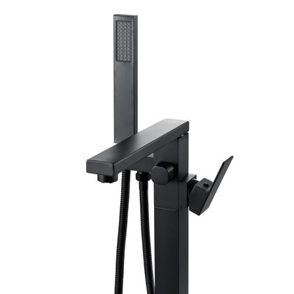 Imagem de Kit Banheira de Imersao Rubi e Misturador de Piso Monocomando Preto Pingoo.casa