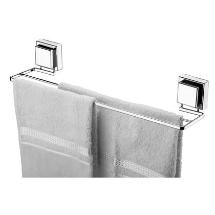 Imagem de Kit Banheiro 2 Peças Porta Toalha Toalheiro 45cm Suporte Papel Higiênico Ventosa Cromado - Future