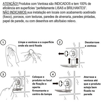 Imagem de Kit Banheiro 2 Peças Porta Toalha Toalheiro 45cm Suporte Papel Higiênico Ventosa Cromado - Future
