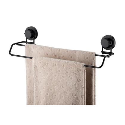 Imagem de Kit Banheiro 2 Toalheiro Porta Shampoo Saboneteira Suporte Papel Higiênico Ventosa Preto Fosco - Future