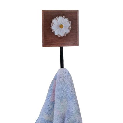 Imagem de Kit Banheiro 3 Peças Toalheiro Cabideiro Porta Papel Papel Com Flores Coloridas