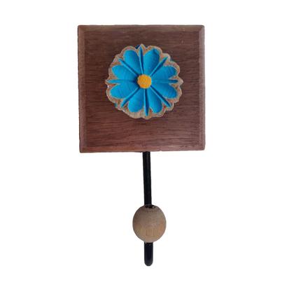 Imagem de Kit Banheiro 3 Peças Toalheiro Cabideiro Porta Papel Papel Com Flores Coloridas