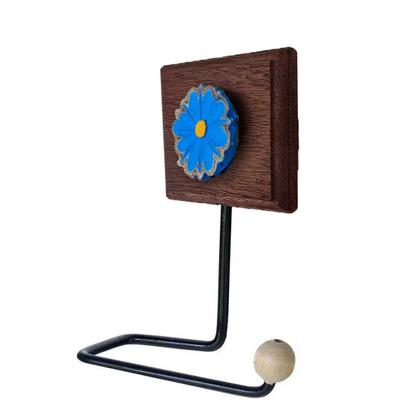 Imagem de Kit Banheiro 3 Peças Toalheiro Cabideiro Porta Papel Papel Com Flores Coloridas