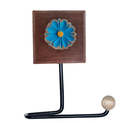 Imagem de Kit Banheiro 3 Peças Toalheiro Cabideiro Porta Papel Papel Com Flores Coloridas