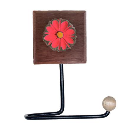 Imagem de Kit Banheiro 3 Peças Toalheiro Cabideiro Porta Papel Papel Com Flores Coloridas