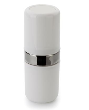 Imagem de Kit Banheiro Acessórios Lavabo Branco 3 Peças Dispenser Sabonete Liquido Porta Escova Algodão Hastes