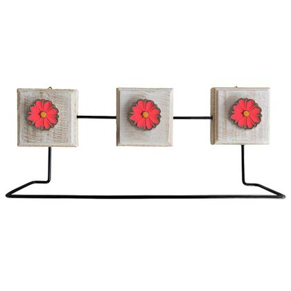 Imagem de Kit Banheiro Com 2 Toalheiros duplos + Porta Papel Higiênico + Toalheiro Rustico Artesanal