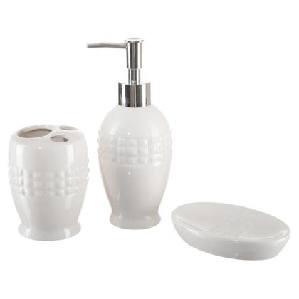 Imagem de Kit Banheiro Decorado Lavabo Moderno Saboneteira Porcelana