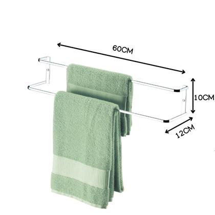 Imagem de Kit banheiro lavabo 03 peças Future porta toalha duplo 60cm,toalheiro rosto 30 cm e papeleira