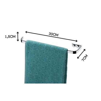 Imagem de Kit banheiro lavabo 03 peças Future porta toalha duplo 60cm,toalheiro rosto 30 cm e papeleira