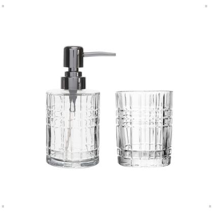 Imagem de Kit Banheiro Lavabo 2 Peças Porta sabonete e escova de dente