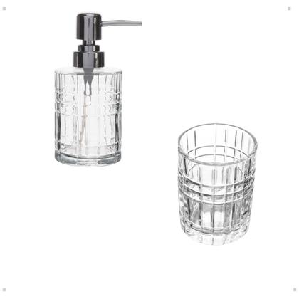 Imagem de Kit Banheiro Lavabo 2 Peças Porta sabonete e escova de dente