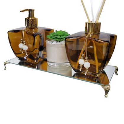 Imagem de Kit Banheiro Lavabo Estrela 280ml Bandeja Vasinho Decorativo